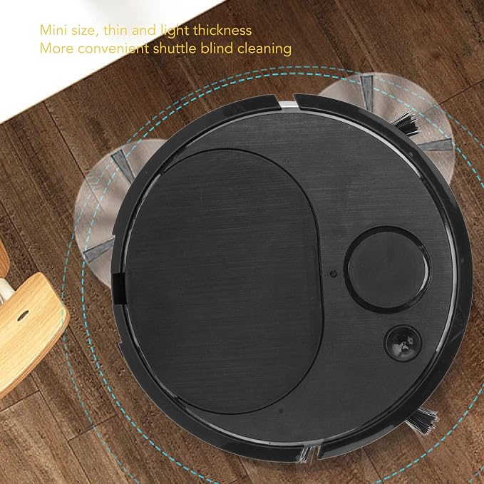 Robot Vacuum Cleaner, Mini Automatic Avoidance USB Charging Smart Sweeping Robot for Wooden Flooring for Carpet (Black)