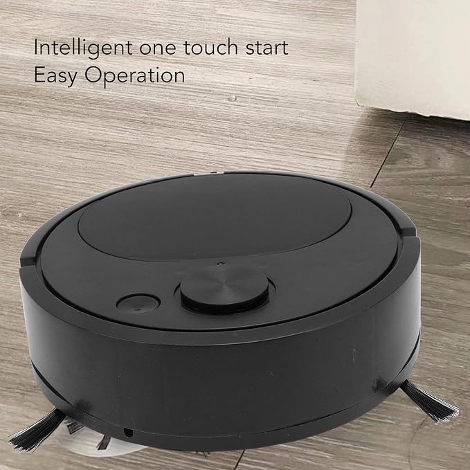 Robot Vacuum Cleaner, Mini Automatic Avoidance USB Charging Smart Sweeping Robot for Wooden Flooring for Carpet (Black)