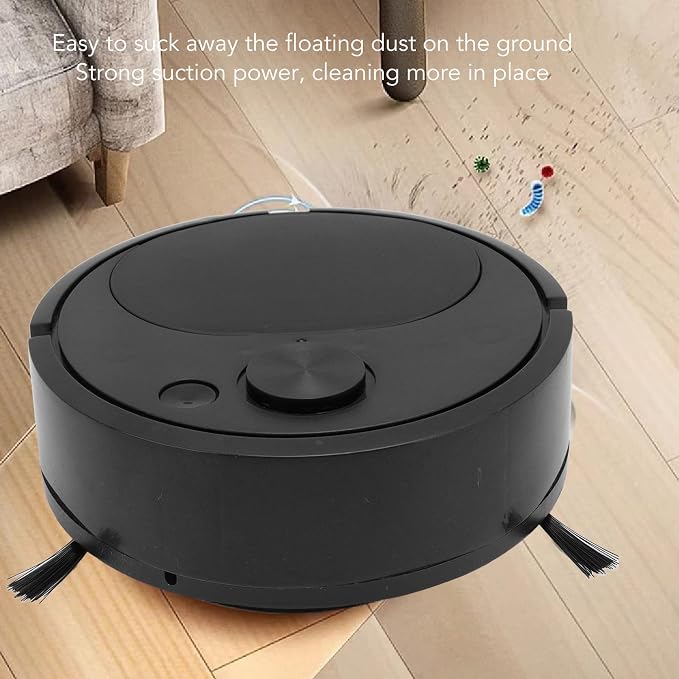 Robot Vacuum Cleaner, Mini Automatic Avoidance USB Charging Smart Sweeping Robot for Wooden Flooring for Carpet (Black)
