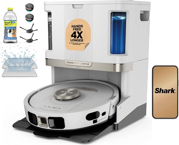 Robot Vacuum & Mop Combo, PowerDetect NeverTouch Pro, Pad Wash & Dry, 60-Day Debris Capacity, 5PowerDetect
