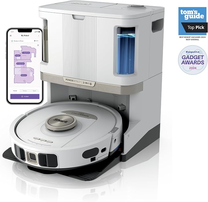 Robot Vacuum & Mop Combo, PowerDetect NeverTouch Pro, Pad Wash & Dry, 60-Day Debris Capacity, 5PowerDetect