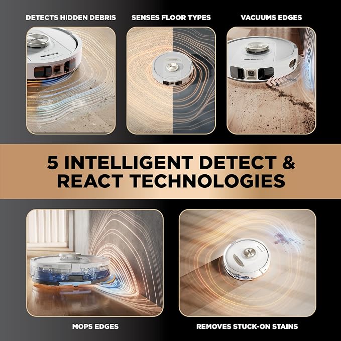 Robot Vacuum & Mop Combo, PowerDetect NeverTouch Pro, Pad Wash & Dry, 60-Day Debris Capacity, 5PowerDetect