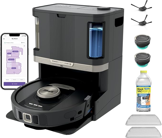 Robot Vacuum & Mop Combo, PowerDetect NeverTouch Pro, Self-Emptying, Self-Refill with Self-Clean Pad Wash & Dry, product
