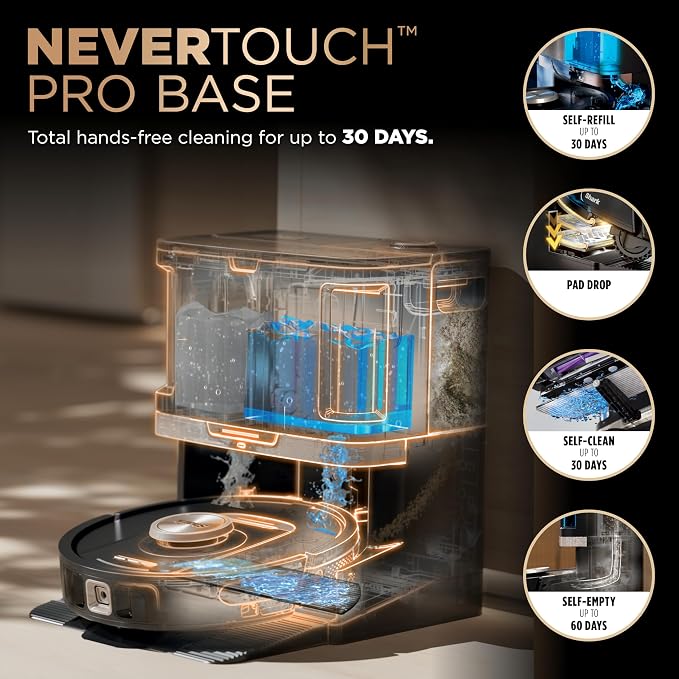 Robot Vacuum & Mop Combo, PowerDetect NeverTouch Pro, Self-Emptying, Self-Refill with Self-Clean Pad Wash & Dry, alternate