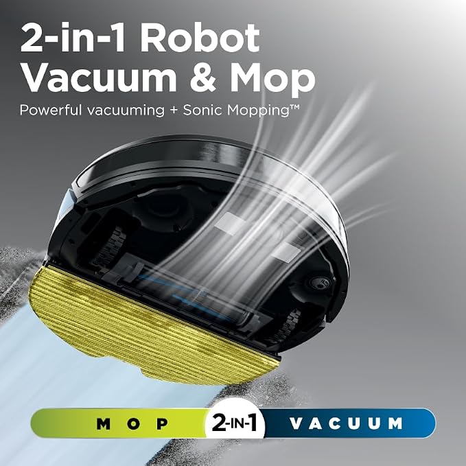 Robot Vacuum & Mop Combo, Powerful Suction, Matrix Plus, 60-Day Debris Capacity, HEPA Bagless Self Empty Base, Sonic Mopping