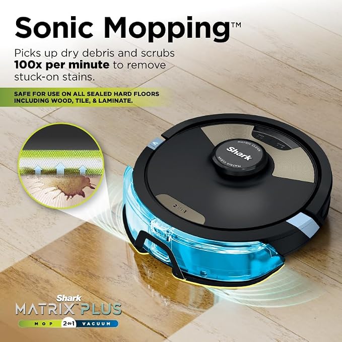 Robot Vacuum & Mop Combo, Powerful Suction, Matrix Plus, 60-Day Debris Capacity, HEPA Bagless Self Empty Base, Sonic Mopping