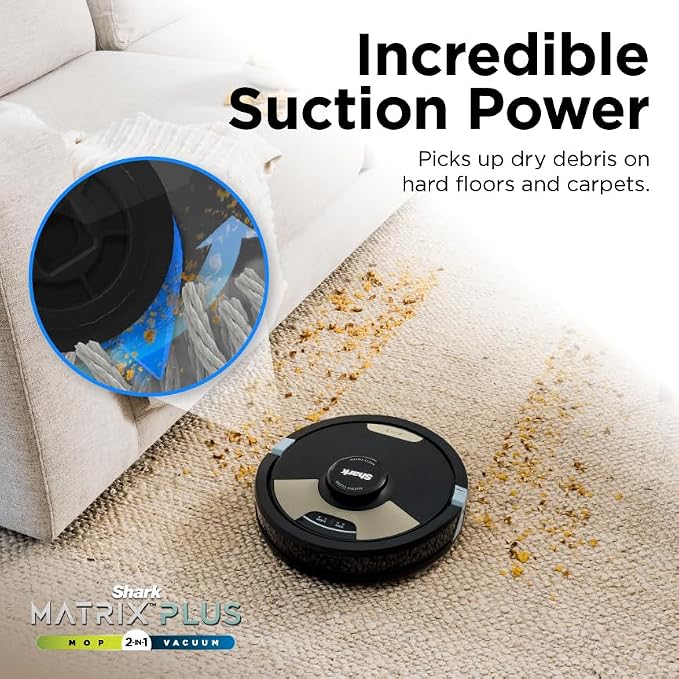 Robot Vacuum & Mop Combo, Powerful Suction, Matrix Plus, 60-Day Debris Capacity, HEPA Bagless Self Empty Base, Sonic Mopping