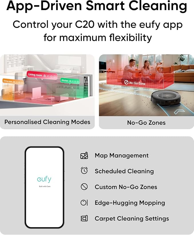 Robot Vacuum Omni C20, Robot Vacuum and Mop Combo, Self Emptying, Auto Mop Washing and Auto Drying for Hands-Free Cleaning