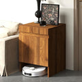 Robot Vacuum Stand Cabinet,Storage Cabinet with Doors for Robot Vacuum Cleaner,End Side Table for Home Office,Wood