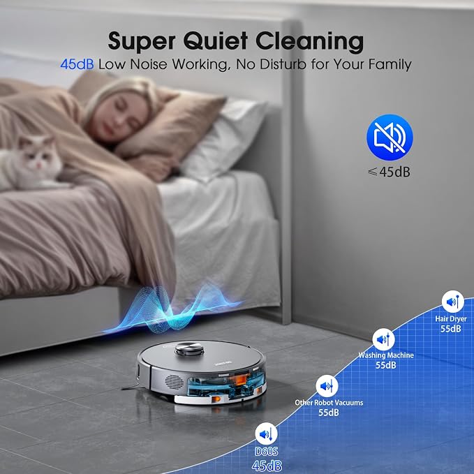 Robot Vacuum with LiDAR Navigation, Robotic Vacuums Cleaner and Mop Combo with App/Alexa/Voice Control, Smart Mapping, Strong