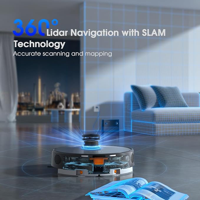 Robot Vacuum with LiDAR Navigation, Robotic Vacuums Cleaner and Mop Combo with App/Alexa/Voice Control, Smart Mapping, Strong