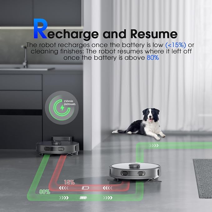 Robot Vacuum with LiDAR Navigation, Robotic Vacuums Cleaner and Mop Combo with App/Alexa/Voice Control, Smart Mapping, Strong