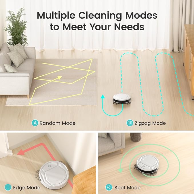 Robot Vacuums, 2200Pa Strong Suction, 120 Min Runtime, alternate product view 3