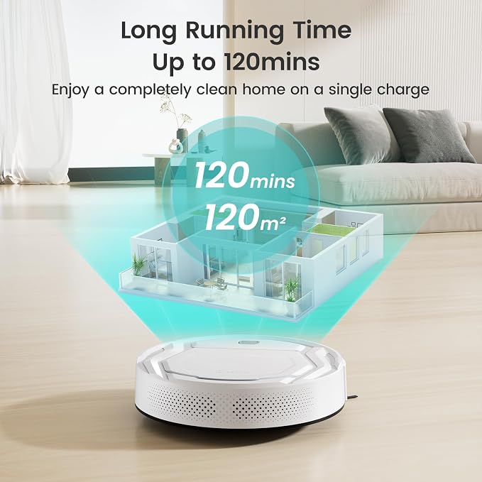 Robot Vacuums, 2200Pa Strong Suction, 120 Min Runtime, alternate product view 7