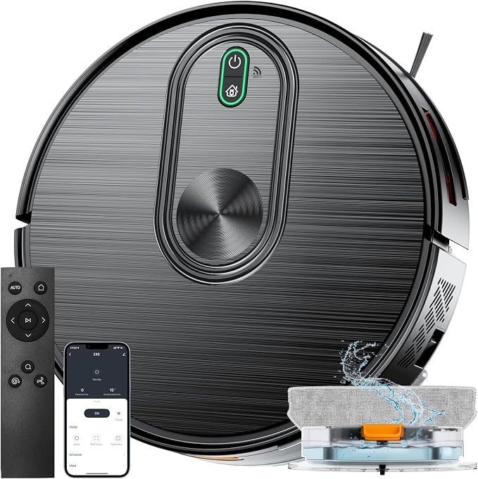 RobotVacuumandMop Robot Vacuum and Mop Combo, 6500Pa Strong Suction, 2 in 1 Robotic Vacuum with Gyro Inertial Navigation