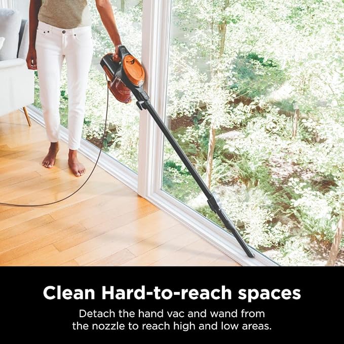 Rocket Ultra-Light Corded Bagless Vacuum for Carpet and Hard Floor Cleaning with Swivel Steering (HV301), Gray/Orange