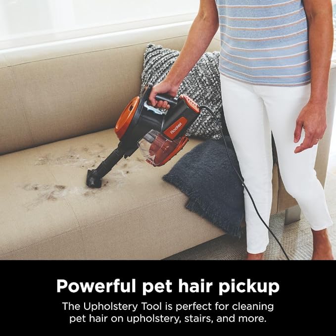 Rocket Ultra-Light Corded Bagless Vacuum for Carpet and Hard Floor Cleaning with Swivel Steering (HV301), Gray/Orange