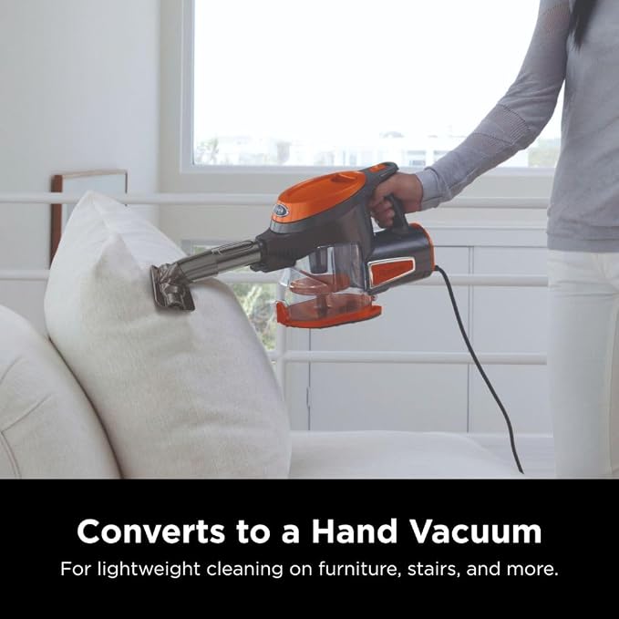 Rocket Ultra-Light Corded Bagless Vacuum for Carpet and Hard Floor Cleaning with Swivel Steering (HV301), Gray/Orange