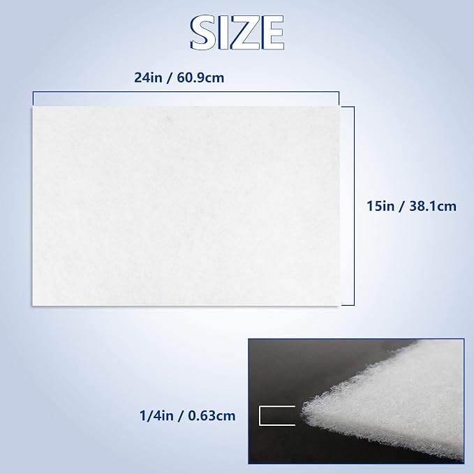 Room Air Conditioner Filter Replacement, 24" x 15" x 1/4" for Window Air Conditioning Unit, Cut-to-fit Window AC Filters