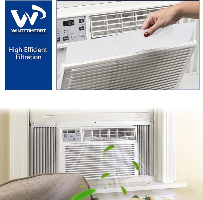 Room Air Conditioner Filter Replacement, 24" x 15" x 1/4" for Window Air Conditioning Unit, Cut-to-fit Window AC Filters