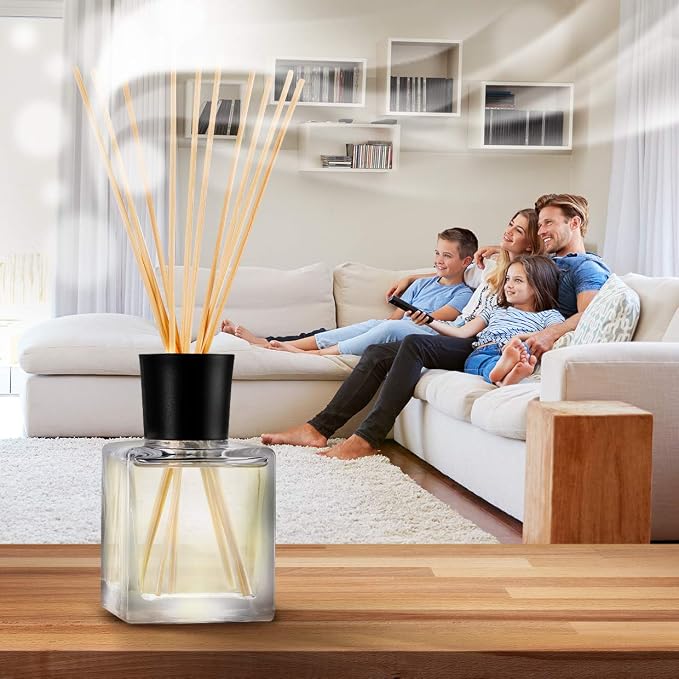 Room Fragrance Diffuser Lemongrass 6.8 Fl Oz - 200ml - with Bamboo Sticks - with Pure & Natural Lemongrass Essential Oil