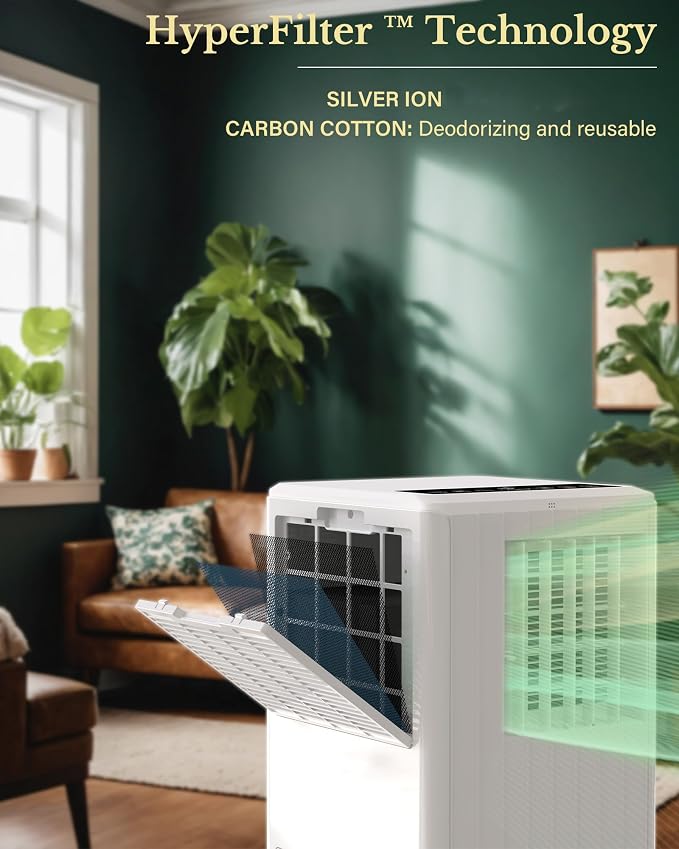 Room Portable Air Conditioner, 8,000 BTU Window Air Conditioner Up to 350 Sq.Ft, 4 Modes Portable AC with Cooling, Fan