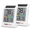 Room Thermometer Indoor Humidity Meter Solar Powered with Max/Min Memory & Comfort Indicator - 3.2" Large Display for Home
