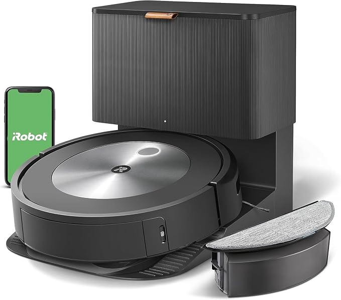 Roomba Combo j5+ Self-Emptying Robot Vacuum & Mop – Identifies and Avoids Obstacles Like Pet Waste & Cords, Empties Itself