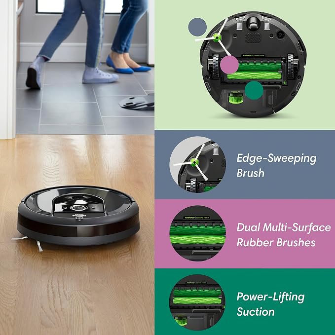 Roomba i7 (7150) Robot Vacuum- Wi-Fi Connected, Smart Mapping, Works with Alexa, Ideal for Pet Hair, Works with Clean Base