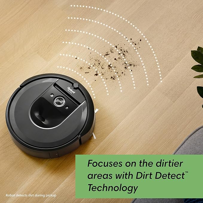 Roomba i7 (7150) Robot Vacuum- Wi-Fi Connected, Smart Mapping, Works with Alexa, Ideal for Pet Hair, Works with Clean Base