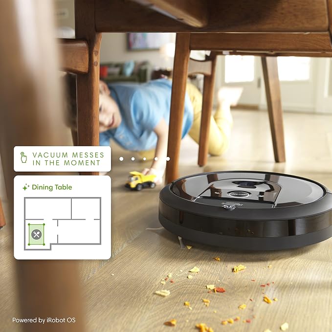Roomba i7 (7150) Robot Vacuum- Wi-Fi Connected, Smart Mapping, Works with Alexa, Ideal for Pet Hair, Works with Clean Base