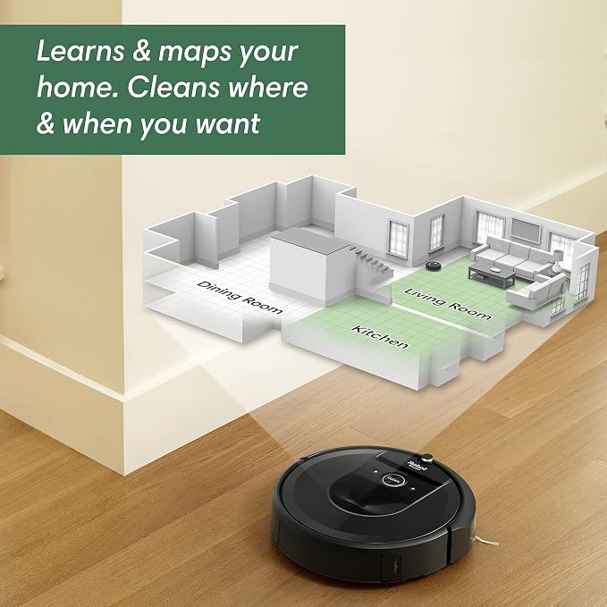 Roomba i7 (7150) Robot Vacuum- Wi-Fi Connected, Smart Mapping, Works with Alexa, Ideal for Pet Hair, Works with Clean Base