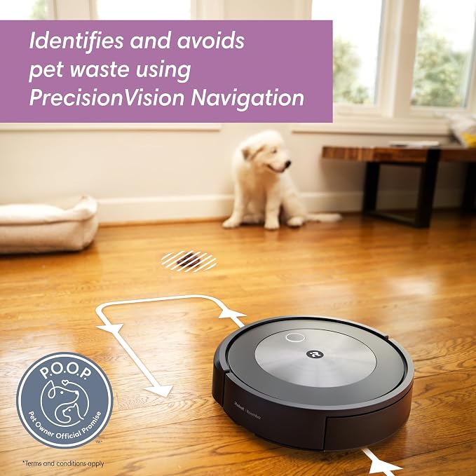 Roomba j7+ (7550) Self-Emptying Robot Vacuum – Uses PrecisionVision Navigation to Identify & Avoid Objects Like Socks, Shoes