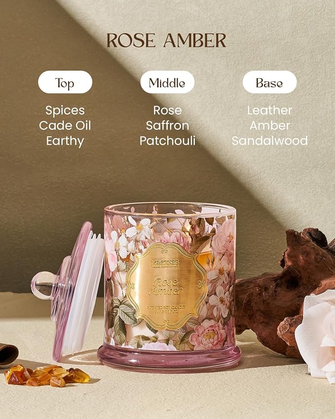 Rose Amber Candles for Home Scented, Organic Soy Candles made from natural materials, alternate product view 2