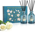 Rose and Berries Reed Diffuser Set, 2-Pack 3.5fl oz Aroma Essential Oils, Flower Scented Oil Home Fragrance with Fiber