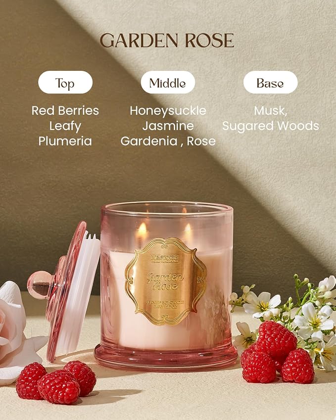 Rose Candles for Home Scented, Organic Soy Candles made from natural materials Soot-Free, alternate product view 2