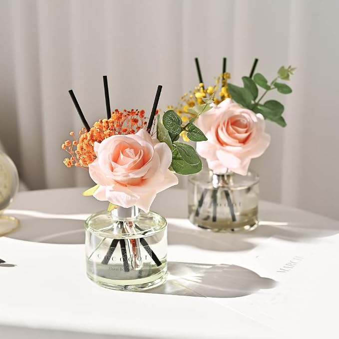 Rose Flower Reed Diffuser/Lovely Peony/6.7oz(200ml)/1 Pack/Reed Diffuser, Reed Diffuser Set, Oil Diffuser & Reed Diffuser