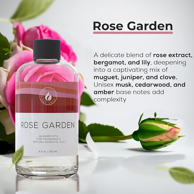 Rose Garden Diffuser Oil - Luxury Essential Oils for Diffuser Refill & Air Freshener Room Spray, alternate product view 3