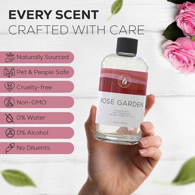 Rose Garden Diffuser Oil - Luxury Essential Oils for Diffuser Refill & Air Freshener Room Spray, alternate product view 5