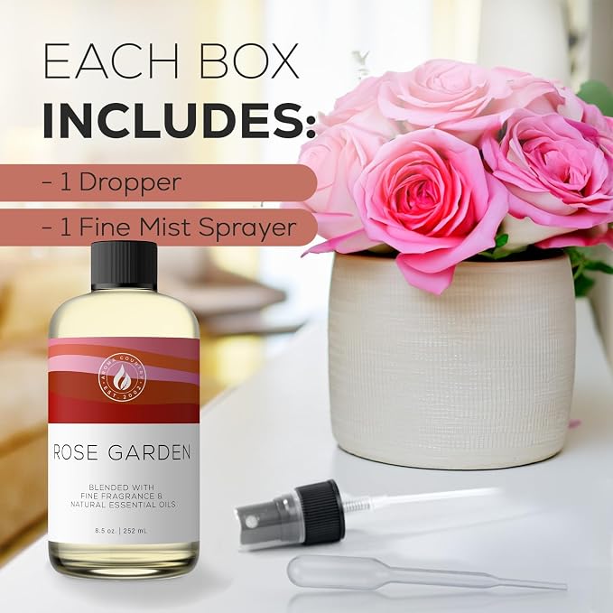 Rose Garden Diffuser Oil - Luxury Essential Oils for Diffuser Refill & Air Freshener Room Spray, alternate product view 6