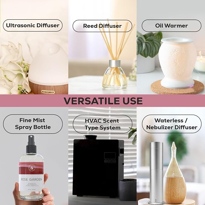 Rose Garden Diffuser Oil - Luxury Essential Oils for Diffuser Refill & Air Freshener Room Spray, alternate product view 7