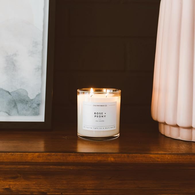 . Rose & Peony 2 Wick Scented Candle - 37 Hour Burn - Luxury made from natural materials Soy Wax Candles, alternate product