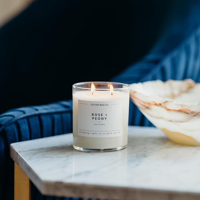 . Rose & Peony 2 Wick Scented Candle - 37 Hour Burn - Luxury made from natural materials Soy Wax Candles, alternate product