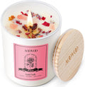 Rose Scented Candles for Women - Aromatherapy Candle with Crystals Inside, 10oz Soy Candles for Home Scented, product image