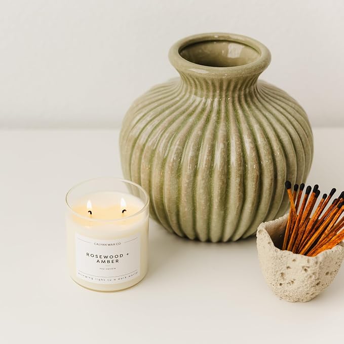 . Rosewood & Amber 2 Wick Scented Candle - 37 Hour Burn - Luxury made from natural materials Soy Wax Candles, alternate