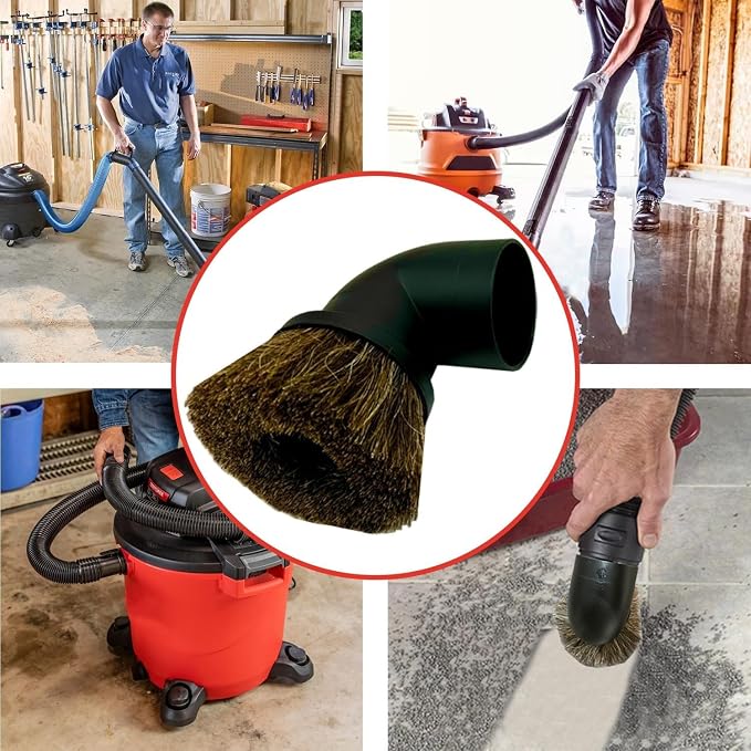 Round Dusting Brush Tool Attachment for Shop Vacs 2 1/2 Inch Wet/Dry Vacuum Hose: Perfect for Cleaning Furniture, Blinds, Car