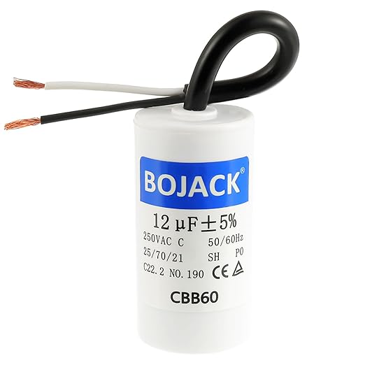 Run Capacitor 12 uF 250V AC 12 MFD CBB60 2 Wire 50/60Hz Cylinder Motor Run Capacitor for Motor Blower air