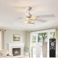 Rustic Ceiling Fan with Light: Quiet Ceiling Fans with 5 Blades Dual Finish Reversible - Farmhouse Ceiling Fan with Remote