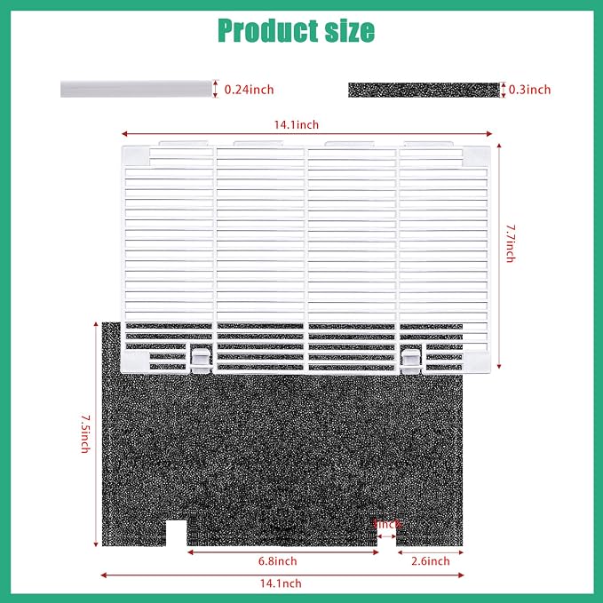 /RV A/C Ducted Air Grille Duo-Therm Air Conditioner Grille Replacement with Air Filter Fit for Dometic, alternate view 2