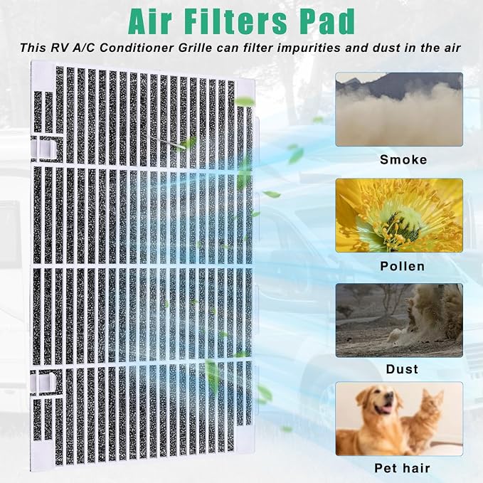 /RV A/C Ducted Air Grille Duo-Therm Air Conditioner Grille Replacement with Air Filter Fit for Dometic, alternate view 4